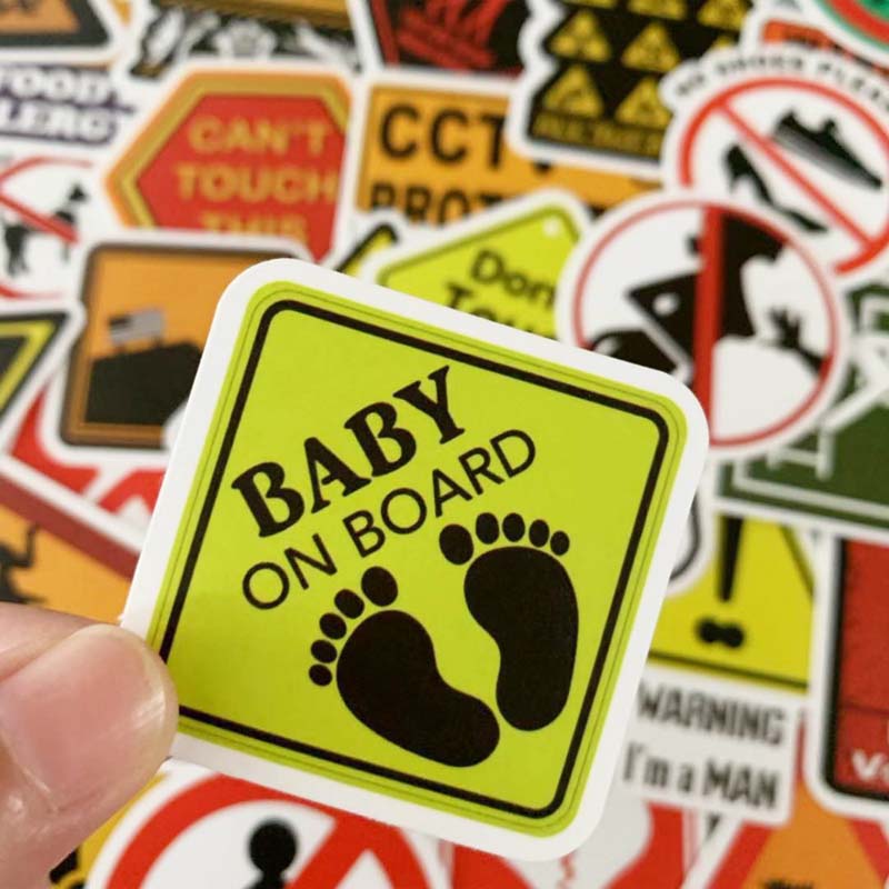 Warning Stickers Danger Banning Sticker Skateboard Fridge Guitar Laptop Motorcycle Travel Classic Toy Car Refrigerator DIY Decals