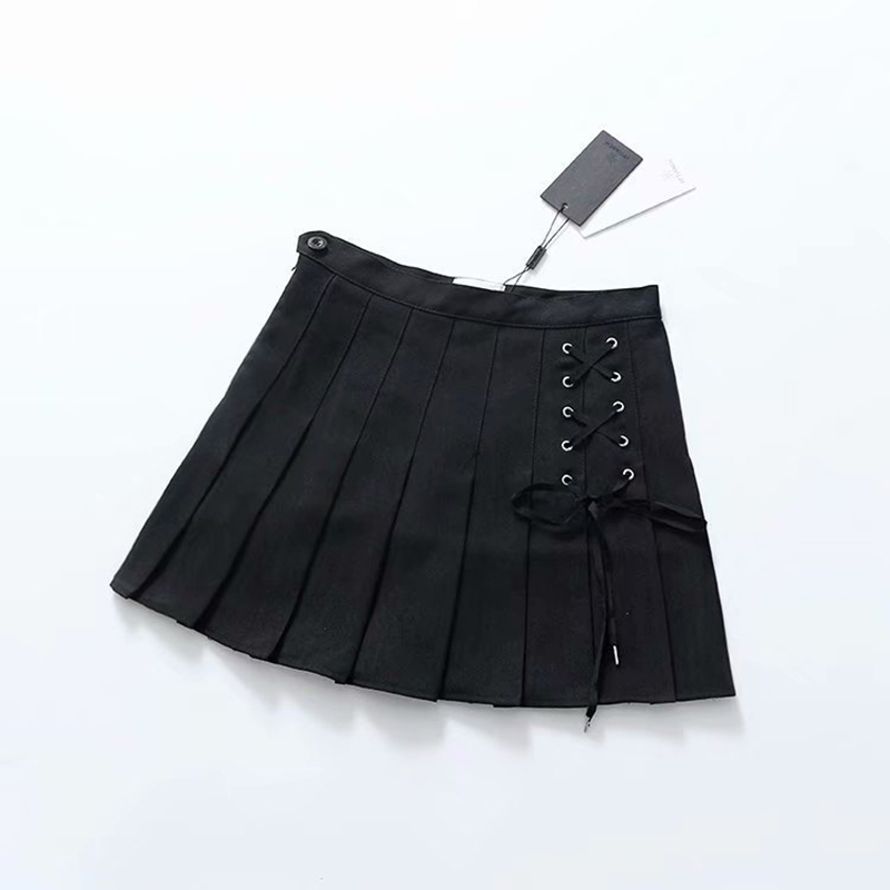 Gothic Punk Pleated Skirt Ladies Black Red Mini Summer High Waist Red Plaid Harujuku Short Skirts 210309