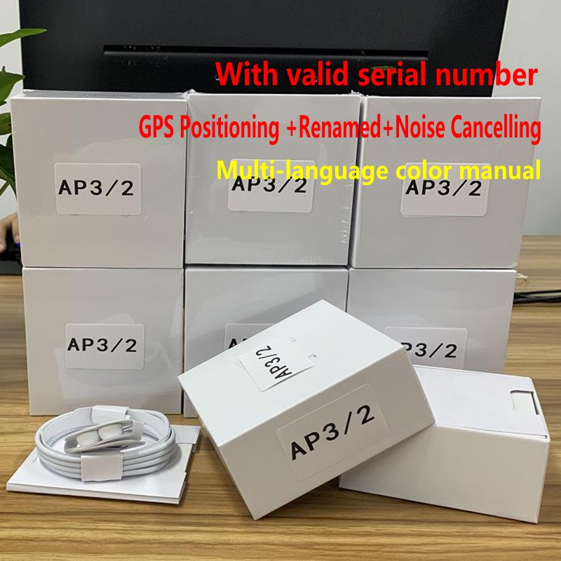 AP3 pods Valid Serial Number headphone Air 2 H1 chip Renamed headset 2nd Generation Wireless Charging Bluetooth Earphones GPS
AP3 pods Valid Serial Number headphone Air 2 H1 chip Renamed headset 2nd Generation Wireless Charging Bluetooth Earphones GPS