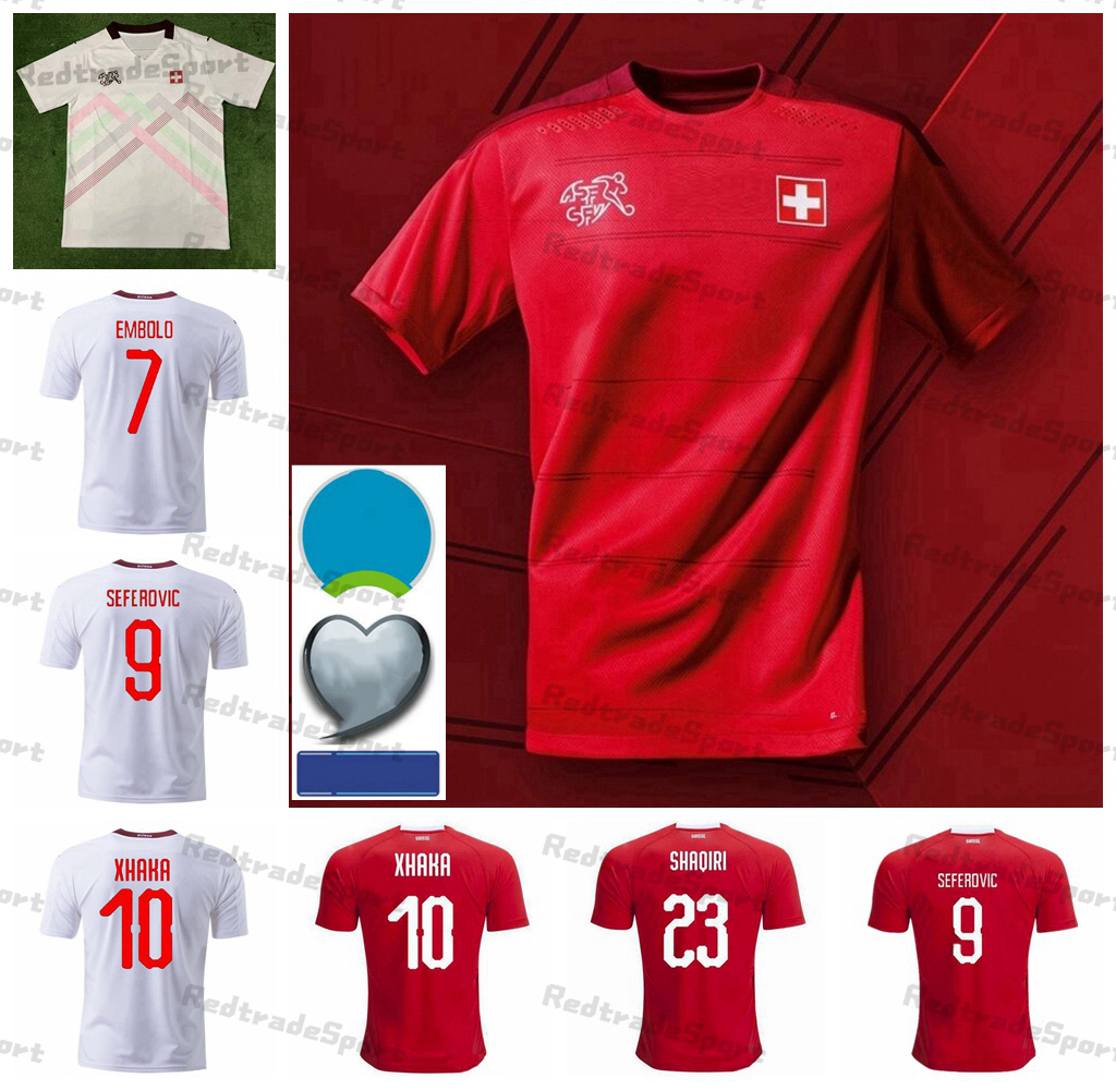 2021 Euro Cup Switzerland Soccer Jersey 9 SEFEROVIC 8 FREULER 23 SHAQIRI 6 LANG 7 EMBOLO Swiss Football Shirts Elvedi Akanji Zakaria Rodriguez, White with patch
2021 Euro Cup Switzerland Soccer Jersey 9 SEFEROVIC 8 FREULER 23 SHAQIRI 6 LANG 7 EMBOLO Swiss Football Shirts Elvedi Akanji Zakaria Rodriguez, White with patch