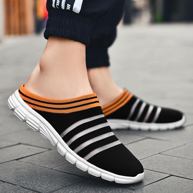 ZUZI 2021 New Style Casual Breathable Fish Silk Men's Women's Semi-slippers Lightweight Indoor Home Sandals Shoes Big Size 35-46