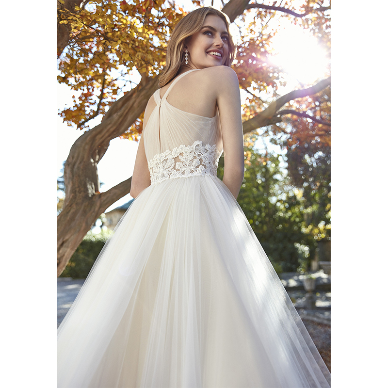 2022 Bridal Gown Wedding Dresses Classic Garden Lace Tulle V-Neck Sleeveless A-Line Elegant Court Train Vestido De Novia Mariage