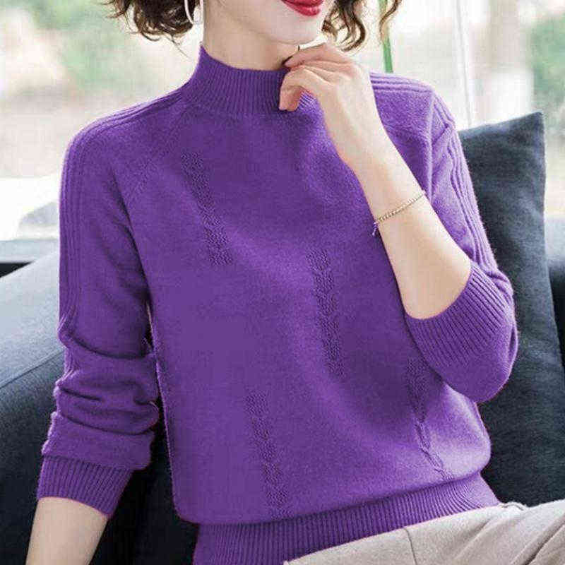 PEONFLY Turtleneck Sweater Autumn Winter Knitted Pullovers Women Sweaters Casual Loose Long Sleeve Solid Color Female Jumper 211109