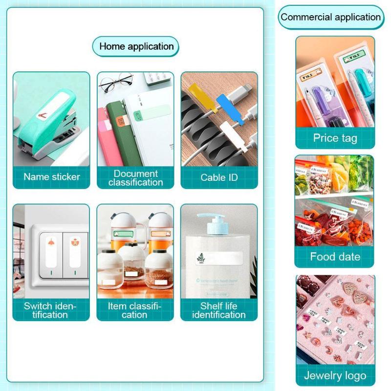 Copiers D110 Mini Portable Wireless Bluetooth Thermal Label Printer With 1 Roll Paper Logo QR Code Sticker Home Office