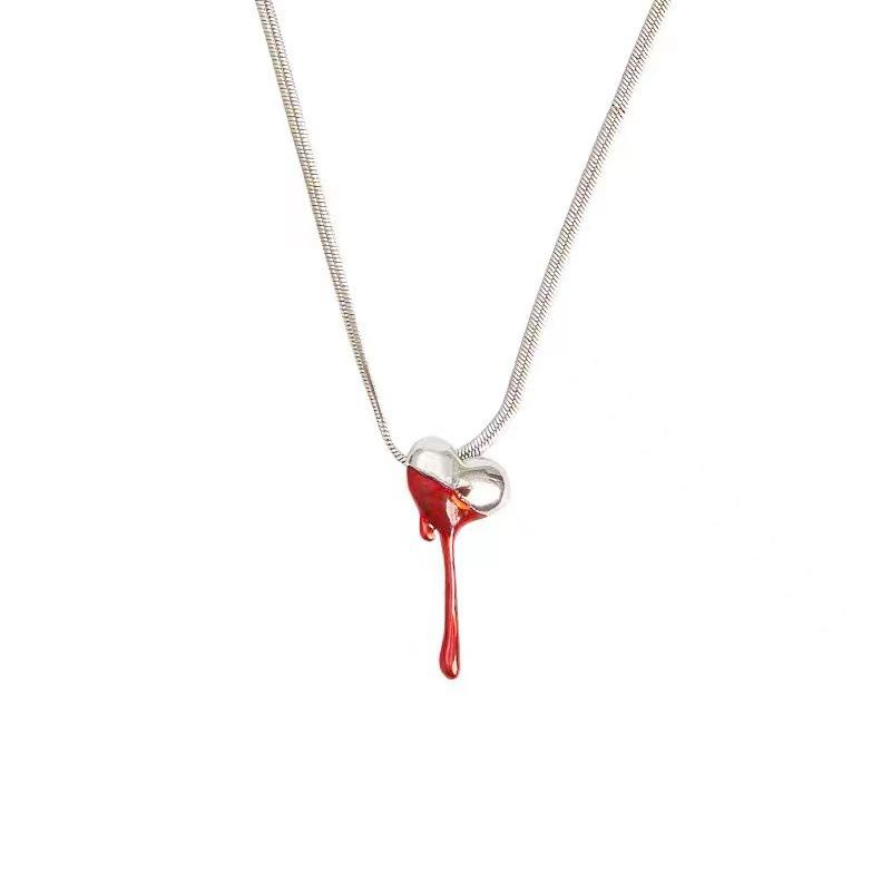 Chains Gothic Style Dripping Blood Love Heart Pendant Necklace Chain Collar Clavicle Halloween Gift Jewelry
Chains Gothic Style Dripping Blood Love Heart Pendant Necklace Chain Collar Clavicle Halloween Gift Jewelry