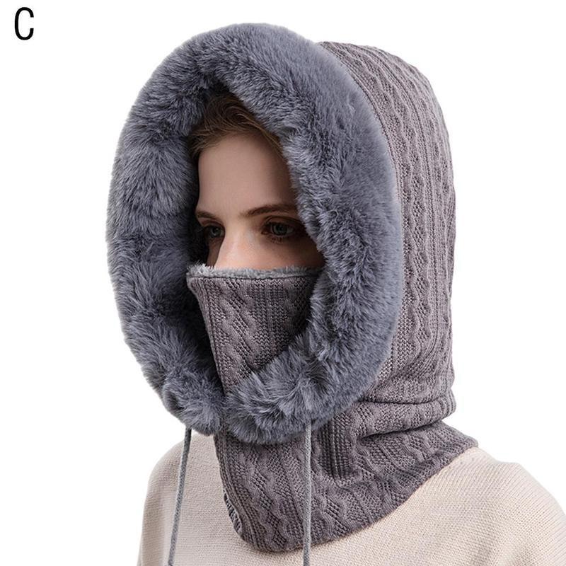 Winter Knitted Women Thick Warm Outdoor Riding Ski Cap