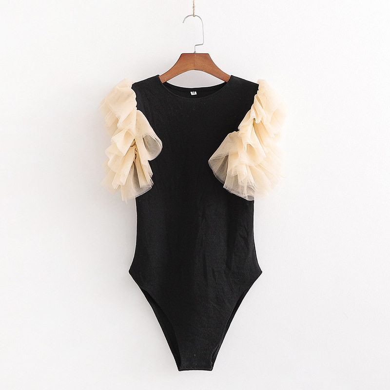 Summer Arrivals Black Solid Color Round Collar Short Sleeve Stitching Sexy Slim Bodysuits MZ501 210525
Summer Arrivals Black Solid Color Round Collar Short Sleeve Stitching Sexy Slim Bodysuits MZ501 210525