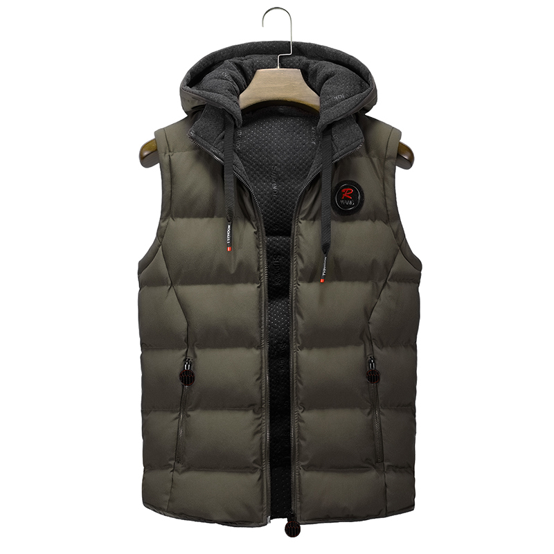 Riinr New Mens Jackets Sleeveless Vest Winter Men's Warm Cotton Vest Homme Casual Thicken Waistcoat Casual Coats 201120