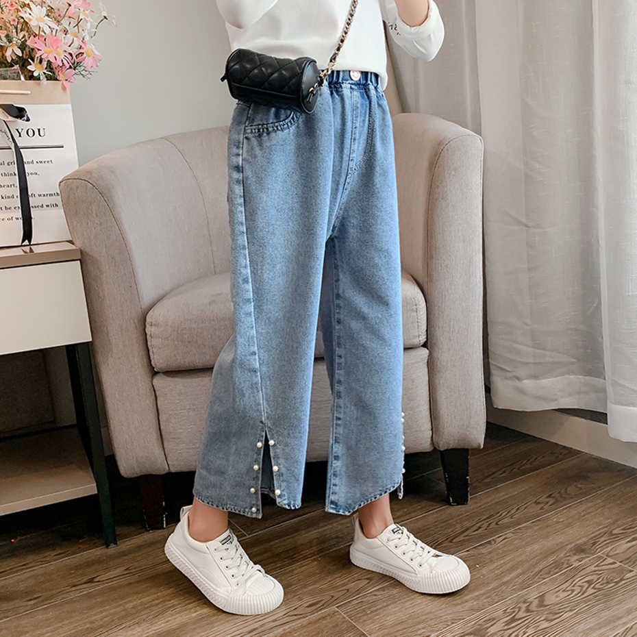 Jeans Girl Solid Color Girls Pants Casual Style For Children Spring Autumn Children's Clothing 6 8 10 12 14 210527