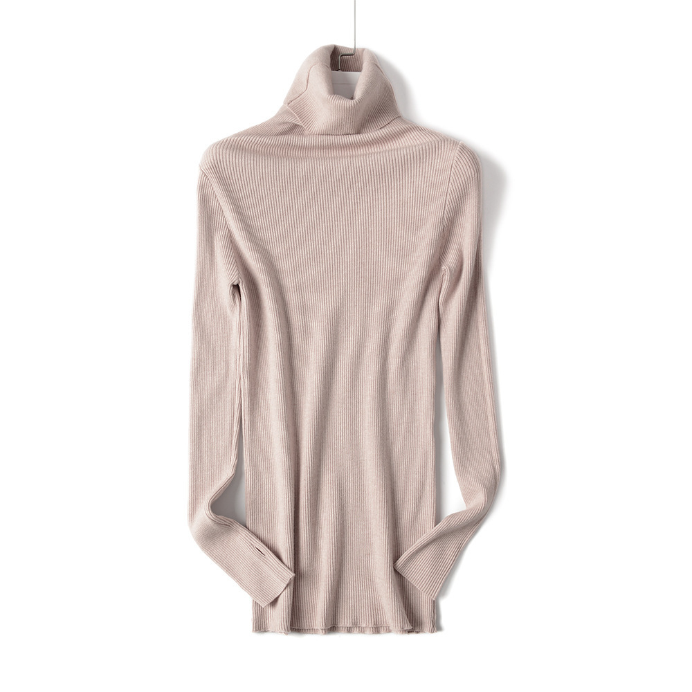 New Women's Solid Primer Turtleneck Sweater Winter Thick Warm Long Sleeve Knitted Pullovers Elegant Slim-fit Tight Sweater 210218
