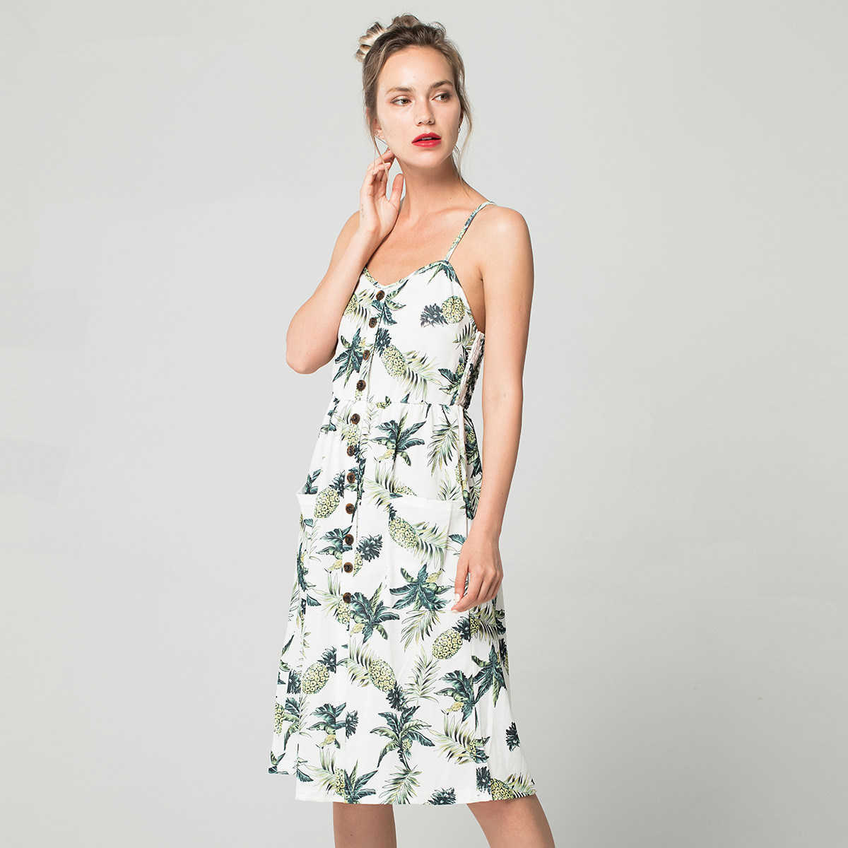 Summer Women's Button Floral Print Dress Off-shoulder Party Beach Sundress Ladies Plus Size Boho Spaghetti Long Dresses 210608, Color 34
Summer Women's Button Floral Print Dress Off-shoulder Party Beach Sundress Ladies Plus Size Boho Spaghetti Long Dresses 210608, Color 34