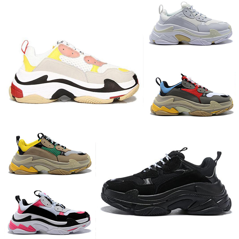 

2021 fashion sneakers clear sole triple s casual dad shoes men women platform 17FW paris vintage old crystal bottom triple-s designer sports, 13