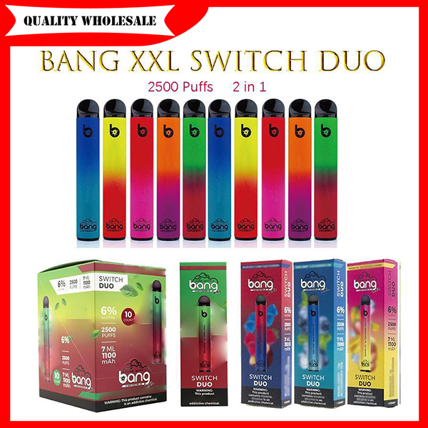 Bang XXL Switch Duo Disposable cigarettes 2in1 2500 puffs 7ml 1100mAh 6% Oil Pods 8 colors Vs RandM pro Dazzle AIR BAR MAX geek bar Flum Float
Bang XXL Switch Duo Disposable cigarettes 2in1 2500 puffs 7ml 1100mAh 6% Oil Pods 8 colors Vs RandM pro Dazzle AIR BAR MAX geek bar Flum Float