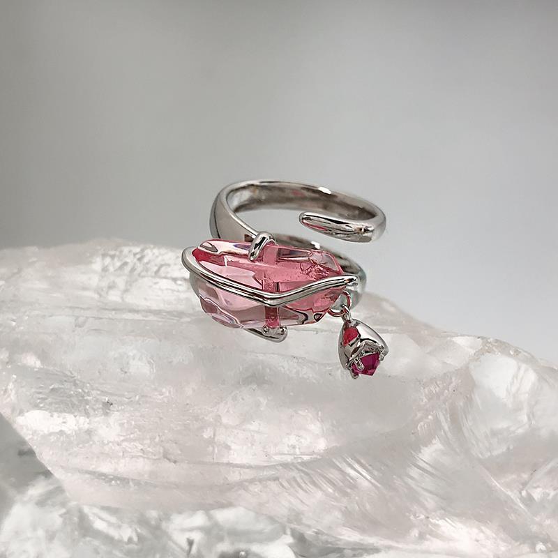 Cluster Rings Design Silver Inlaid Irregular Pink Gemstone Ring Opening Adjustable Hip-hop Style Exquisite Light Luxury Jewelry, Golden;silver
Cluster Rings Design Silver Inlaid Irregular Pink Gemstone Ring Opening Adjustable Hip-hop Style Exquisite Light Luxury Jewelry, Golden;silver