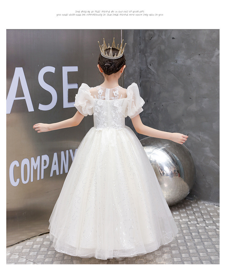 Vintage Flower Girls Dresses Sheer Neck Long Sleeve Hand Made Flowers Kids Formal Wear Hi Lo Satin Girl Dress For Wedding 403