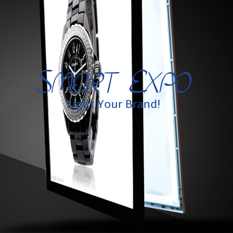 Magnetic Suction Poster Picture Frame Advertising Display Light Box for Ad Promotion with Wooden Case Packing (40*60cm)