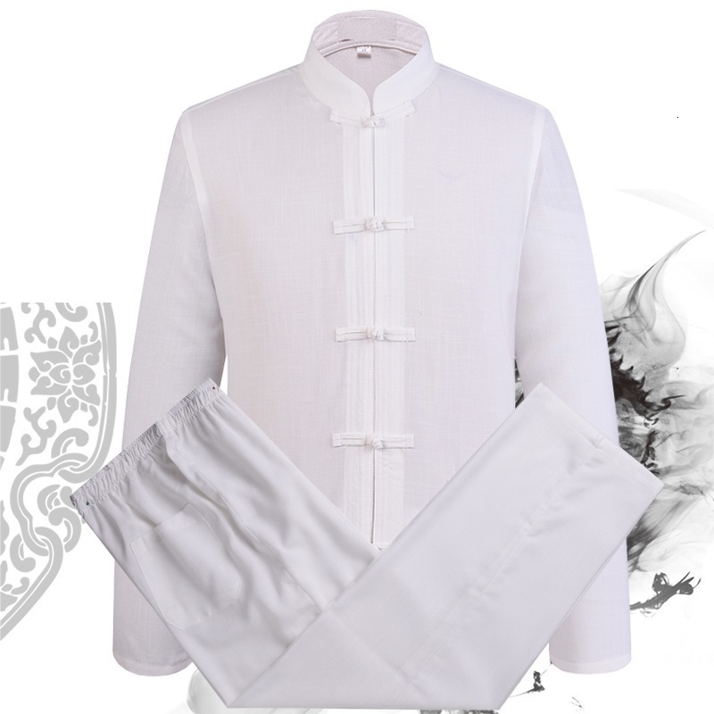 Adult Black Blue White Cotton Linen Tai Chi Uniform Martial Arts Suit Kung Fu Wushu Clothes Taiji Clothing Jacket+pants Sets