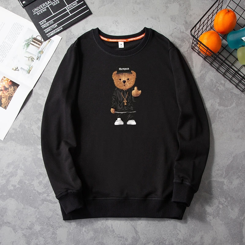 Autumn round neck Pullover Sweater Korean fashion bear loose sports leisure men's top, Black
Autumn round neck Pullover Sweater Korean fashion bear loose sports leisure men's top, Black
