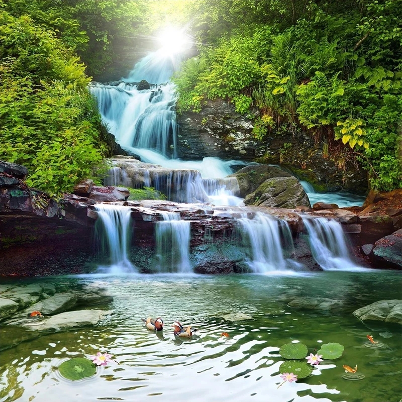 Waterfall Nature Landscape 3D Photo Wallpaper For Bedroom Living Room Sofa TV Background Papier Peint Custom Poster Wall Mural