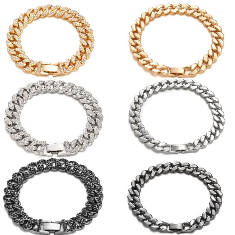 Charm Bracelets Fashion Gold/Silver Plated Solid Chain Iced Diamond Bracelet For Men Cuban Link Hip Hop Watchband Jewelry
Charm Bracelets Fashion Gold/Silver Plated Solid Chain Iced Diamond Bracelet For Men Cuban Link Hip Hop Watchband Jewelry
