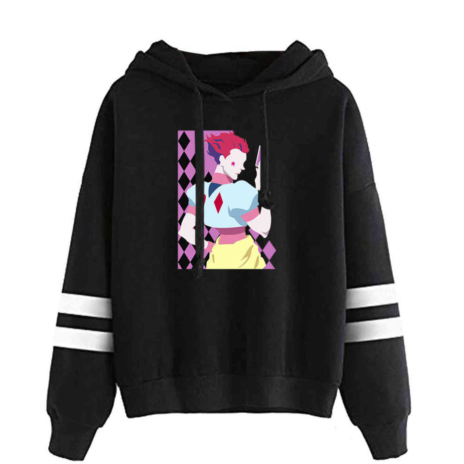 The Newest Comic Hisoka Hoodies Men Women Sweatshirts Autumn Cartoon Hunter Boys Girls Harajuku Hoodie Casual dark red Pullovers Y1109