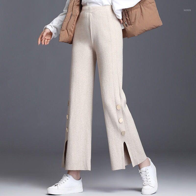 Women's Pants & Capris 2021 Autumn Winter Fashion Knit Button Slim Knitting Single Breasted Split Tall Waist Straight Canister Y116, Black;white
Women's Pants & Capris 2021 Autumn Winter Fashion Knit Button Slim Knitting Single Breasted Split Tall Waist Straight Canister Y116, Black;white