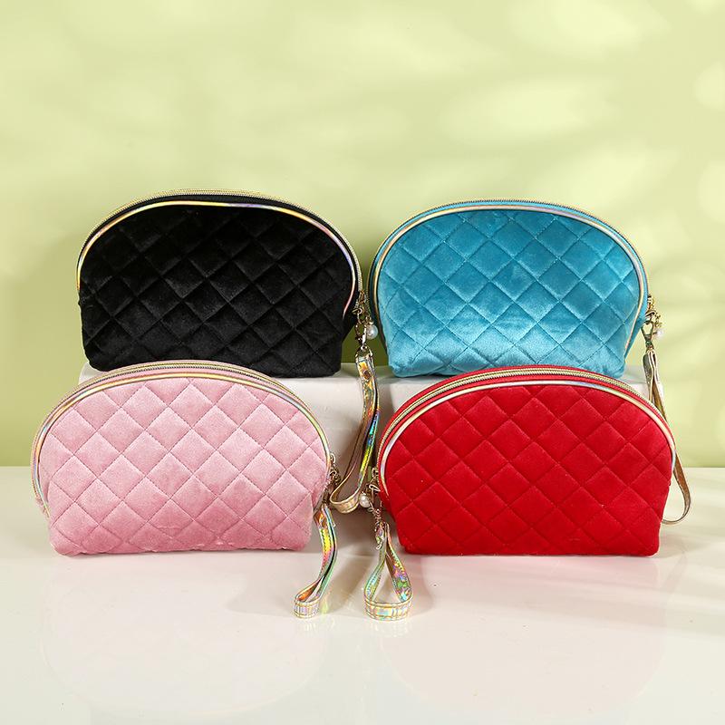 Velvet Dome Makeup Bag with Wristlets For Women Solid Color Wash Toiletry Zipper Pouch Cosmetic Bag Beauty Case Travel Organizer, Black
Velvet Dome Makeup Bag with Wristlets For Women Solid Color Wash Toiletry Zipper Pouch Cosmetic Bag Beauty Case Travel Organizer, Black