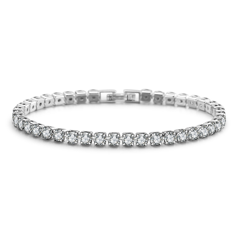 Classic Tennis Bracelet 4mm 5A cubic zirconia 925 Sterling Silver Gold Filled Engagement Wedding Bracelets for women Bridal Gift
