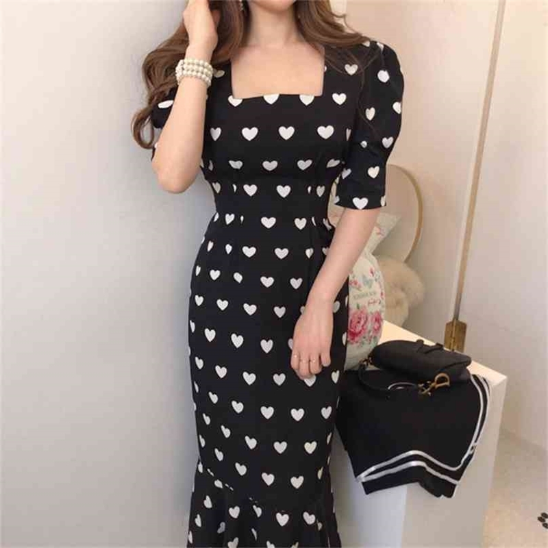 Love Printing Dress Woman Clothes Square Collar Slim High Waist Fishtail Dresses Female Black Vestidos Chic Summer Clothing 210603
Love Printing Dress Woman Clothes Square Collar Slim High Waist Fishtail Dresses Female Black Vestidos Chic Summer Clothing 210603