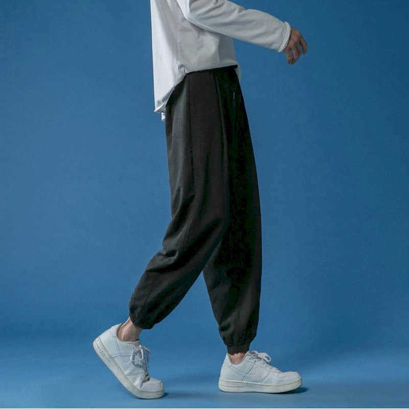 Sports Pants Men's Loose-fitting Feet Autumn Casual Trousers Korean Version Trendy Trend Handsome All-match Nine-point 210526