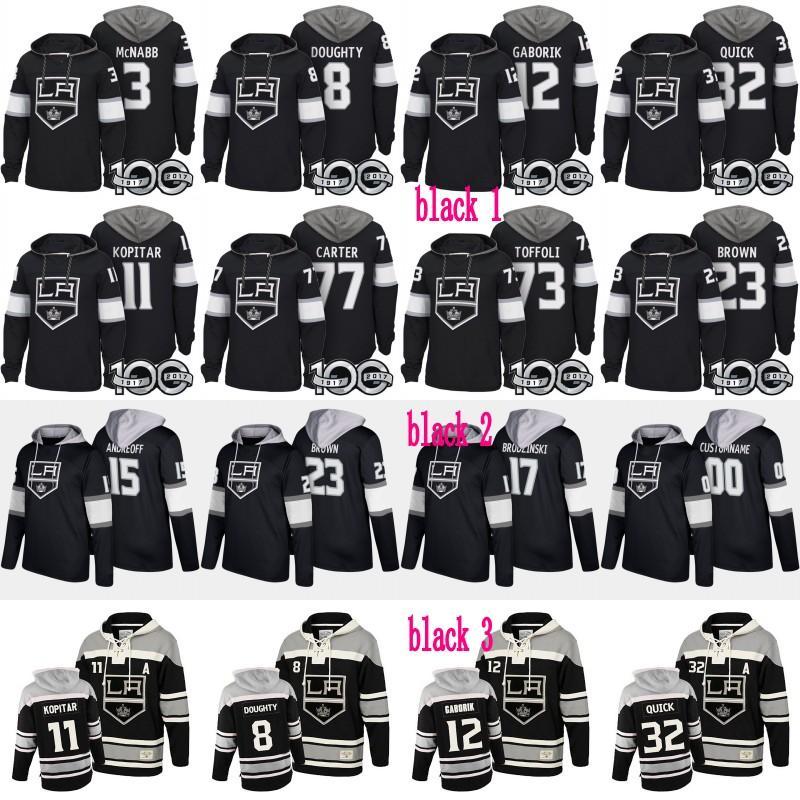 Los Angeles Kings Hoodies 100th Patch 8 Drew Doughty 23 Dustin Brown 32 Jonathan Quick 77 Jeff Carter 99 Wayne Gretzky Custom Hockey Jerseys, Black;red 
Los Angeles Kings Hoodies 100th Patch 8 Drew Doughty 23 Dustin Brown 32 Jonathan Quick 77 Jeff Carter 99 Wayne Gretzky Custom Hockey Jerseys, Black;red