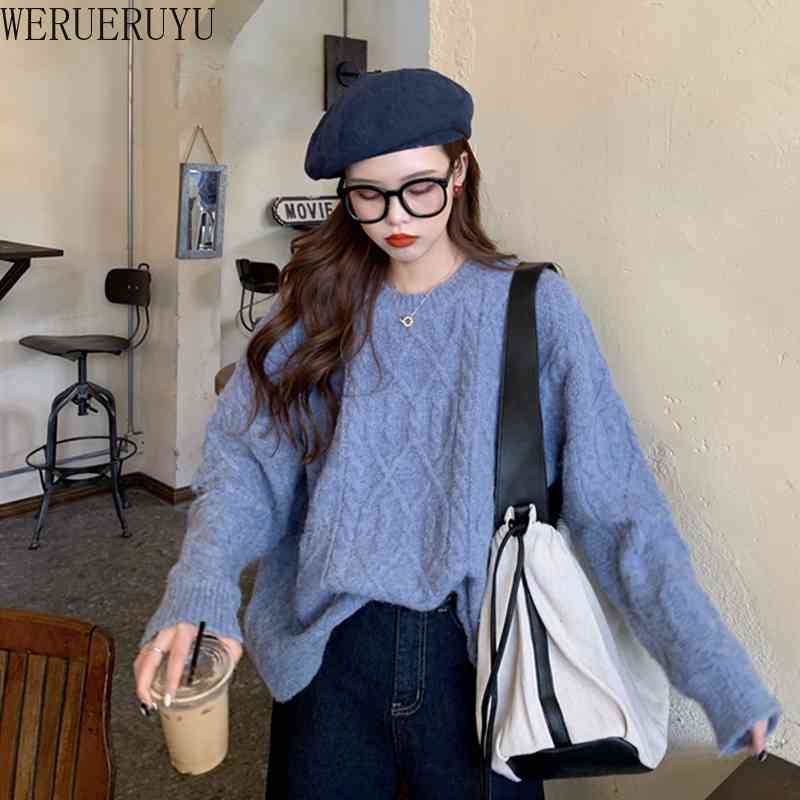 WERUERUYU Knitted Oversized Sweater Women Loose Solid Color Thick O-Neck Pullover Jumpers Stylish Tops for Female Autumn Winter 210608, Photo color
WERUERUYU Knitted Oversized Sweater Women Loose Solid Color Thick O-Neck Pullover Jumpers Stylish Tops for Female Autumn Winter 210608, Photo color