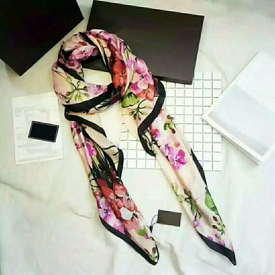wholesale European Style High Quality 100% Silk Scarf Lady Designer Scarf Summer thin scarf 90*180cm with box