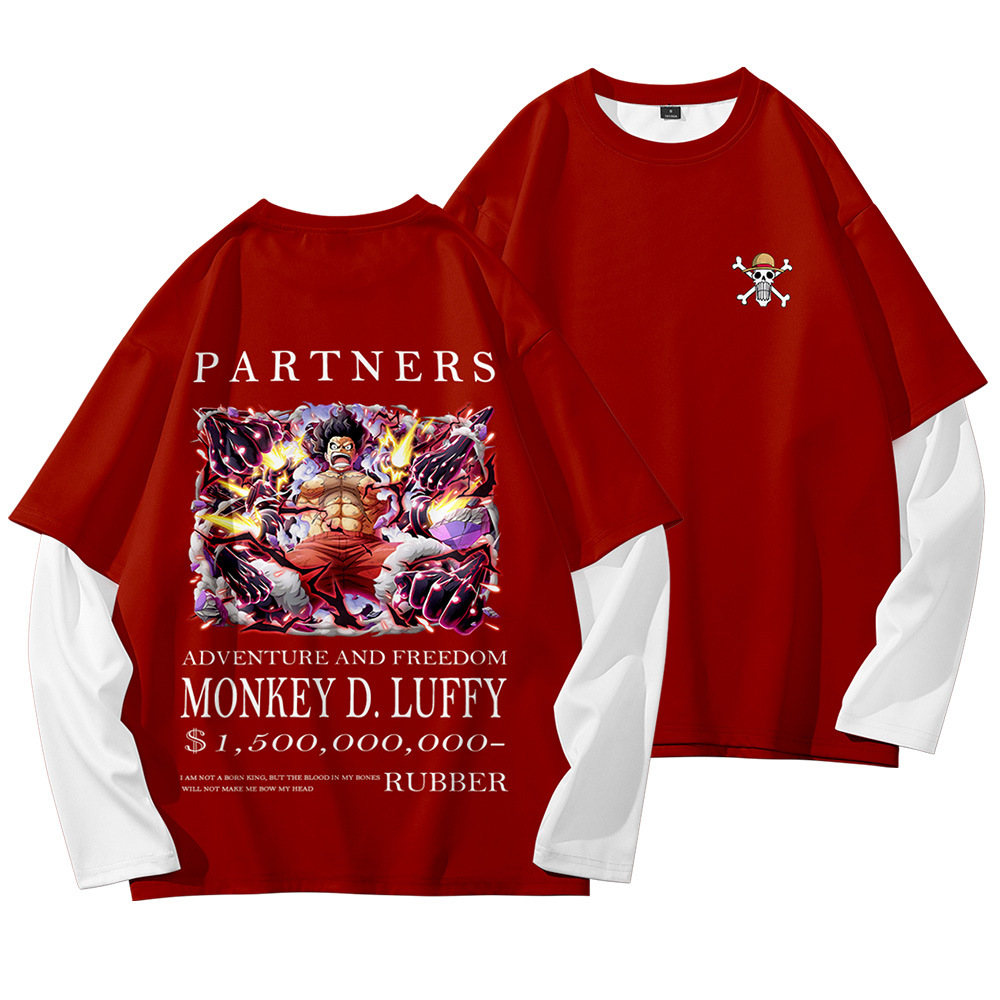 Anime One Piece Luffy T Shirt Oversized Fake Two Pieces Long Sleeve Tshirt Men's Casual O Neck T-Shirt for Man Top Graphic Tees, White;black
Anime One Piece Luffy T Shirt Oversized Fake Two Pieces Long Sleeve Tshirt Men's Casual O Neck T-Shirt for Man Top Graphic Tees, White;black