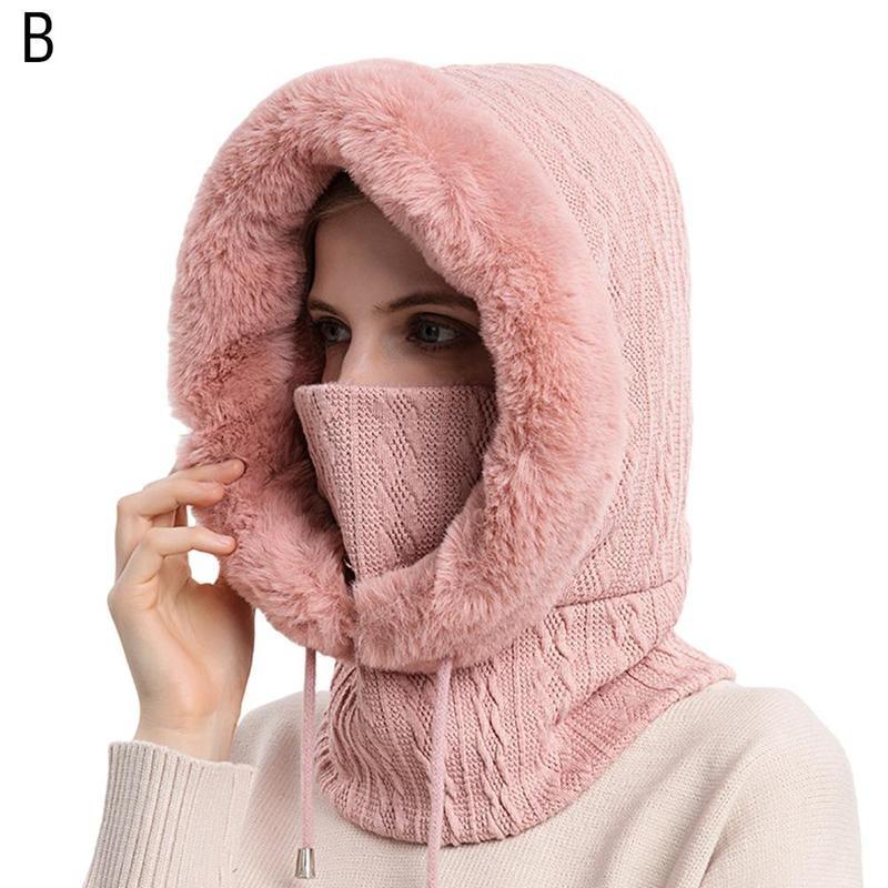 Winter Knitted Women Thick Warm Outdoor Riding Ski Cap