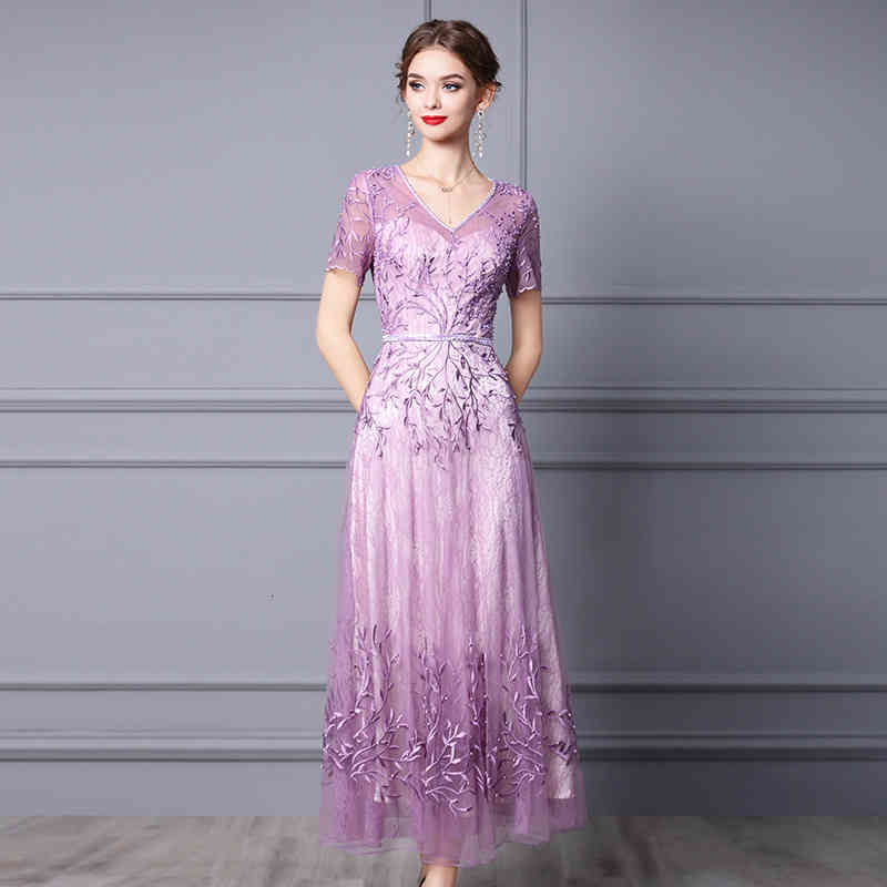 Casual Dresses Zhili long dress summer mesh embroidery nail diamond high-end feminine party skirt I2N3, Purple
Casual Dresses Zhili long dress summer mesh embroidery nail diamond high-end feminine party skirt I2N3, Purple