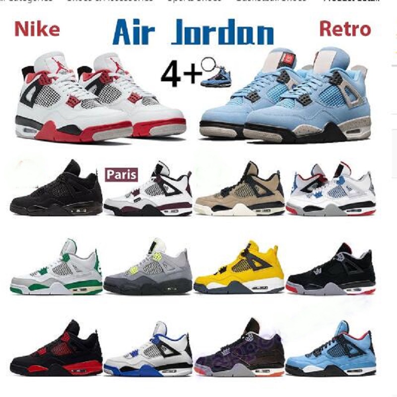 Air Retro Jordan University Blue 4 4s Men Basketball Shoes fire red Paris metallic purple black cat cactus jack bred Women Sneakers trainers
Air Retro Jordan University Blue 4 4s Men Basketball Shoes fire red Paris metallic purple black cat cactus jack bred Women Sneakers trainers