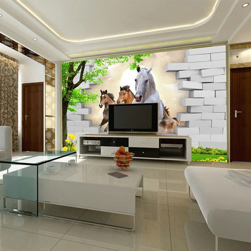 Custom Photo Wallpaper 3D Stereo Broken Mural Brick Wall Living Room TV Background Painting Home Decor