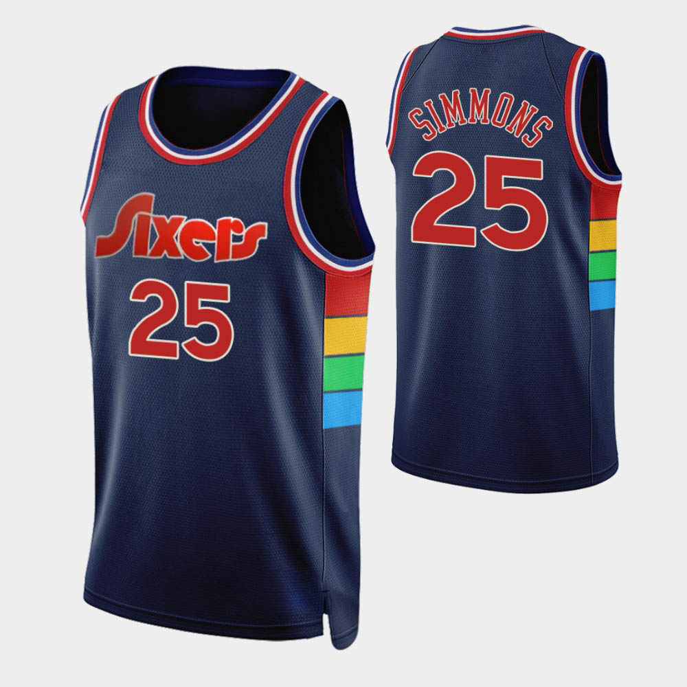 Philadelphia 76ers''Men Shaquille Harrison Ben Simmons Joel Embiid Tobias Harris Tyrese Maxey Aaron Henry 75th Anniversary Custom Navy Jersey
Philadelphia 76ers''Men Shaquille Harrison Ben Simmons Joel Embiid Tobias Harris Tyrese Maxey Aaron Henry 75th Anniversary Custom Navy Jersey