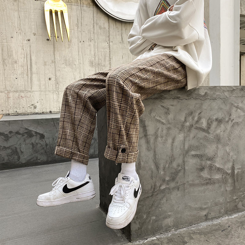 2021 New Autumn Cotton Plaid Men's Fashion Retro Casual Men Streetwear Hip-hop Straight-leg Pants Mens M-2xl 0ok0, Khaki lattice
2021 New Autumn Cotton Plaid Men's Fashion Retro Casual Men Streetwear Hip-hop Straight-leg Pants Mens M-2xl 0ok0, Khaki lattice