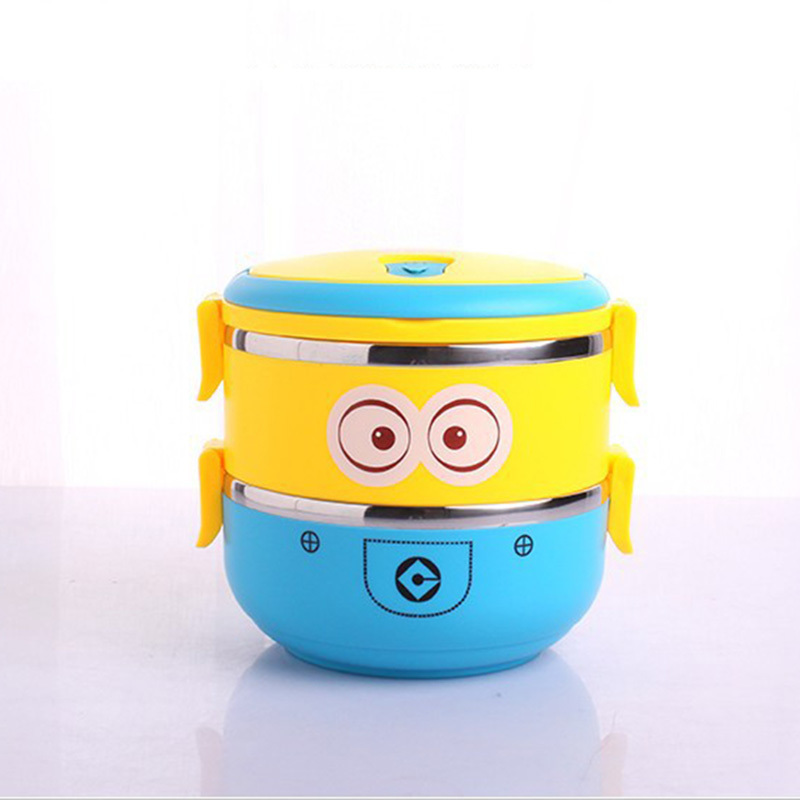 Cartoon Stainless Steel Lunchbox for Kid Tiffin Boxes Thermal Bento for School Students Tableware 4D Lunch Box for Kids Y200429