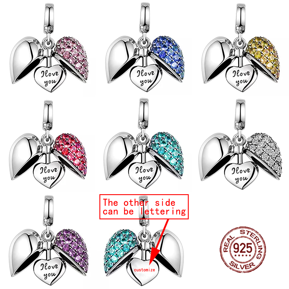 2020 New 925 Sterling Silver Inlaid Stone Heart Can Open Pendant DIY Lettering Nostalgia Ocean Beads Valentine's Customized Gift Q0531
2020 New 925 Sterling Silver Inlaid Stone Heart Can Open Pendant DIY Lettering Nostalgia Ocean Beads Valentine's Customized Gift Q0531