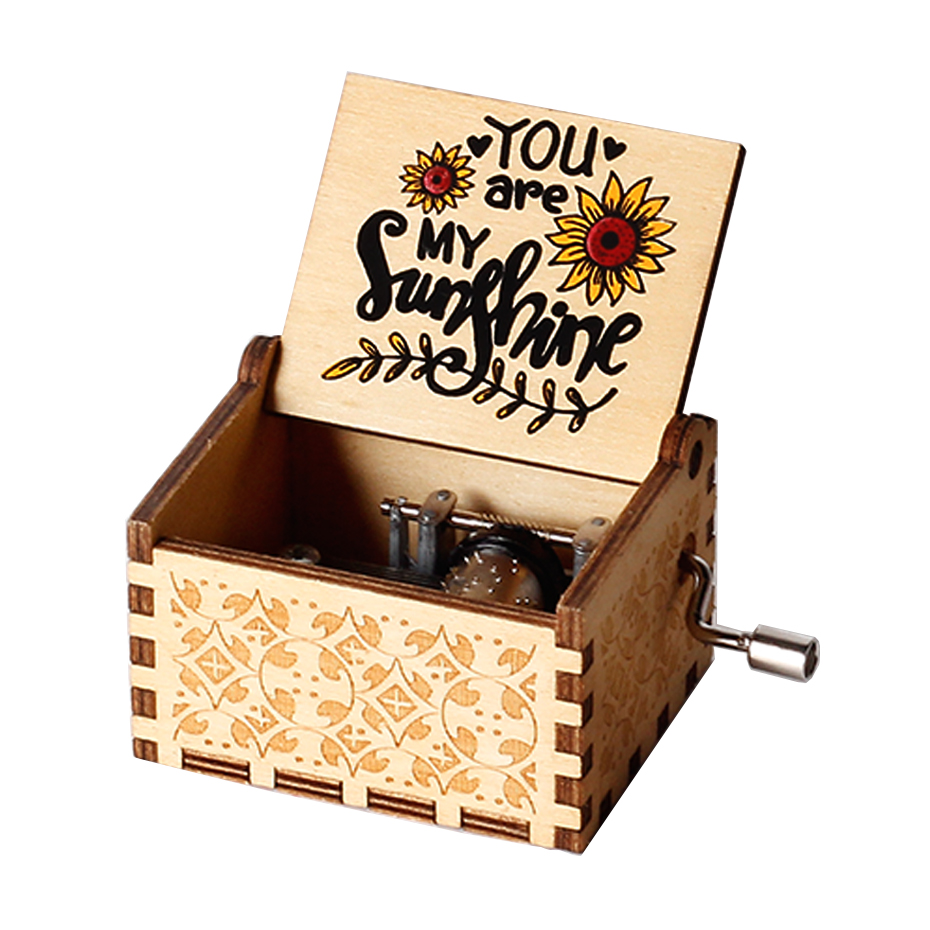 You Are My Sunshine Inspired Quotes Print Wooden Music Box Students Children Birthday Party Favors Gift