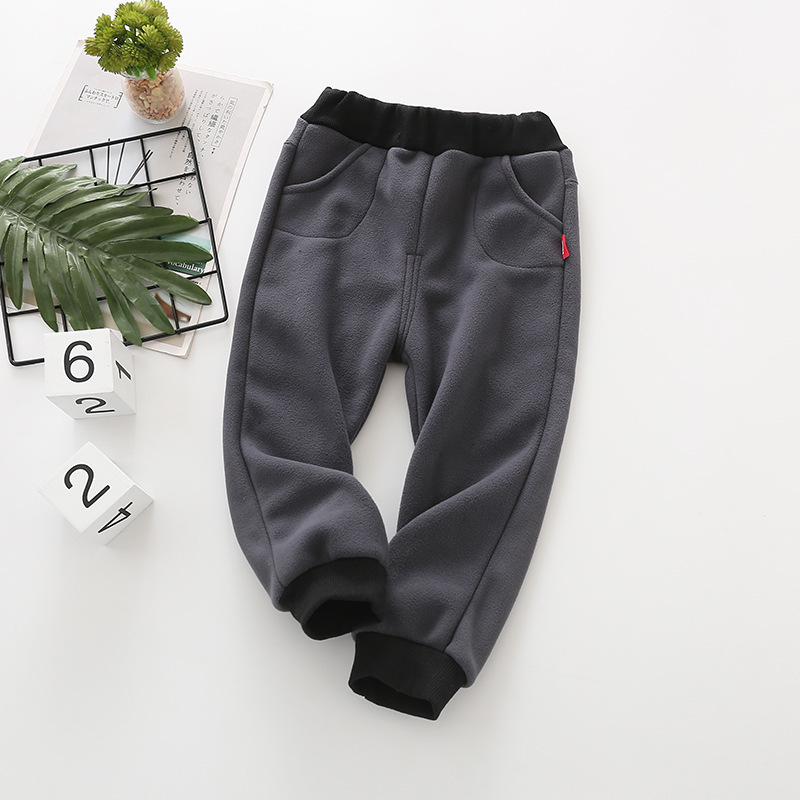 Autumn Winter Children's Pants Thick Warm Trousers For Kids Boys Fleece Pants Casual Girls Joggers Clothing 210303
