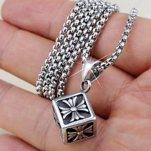 Wholesale Punk Silver Stainless Steel Cross Chrom&Hearts Cube Pendant Necklace Titanium Steels Necklaces Fashion Jewelry Accessories
Wholesale Punk Silver Stainless Steel Cross Chrom&Hearts Cube Pendant Necklace Titanium Steels Necklaces Fashion Jewelry Accessories