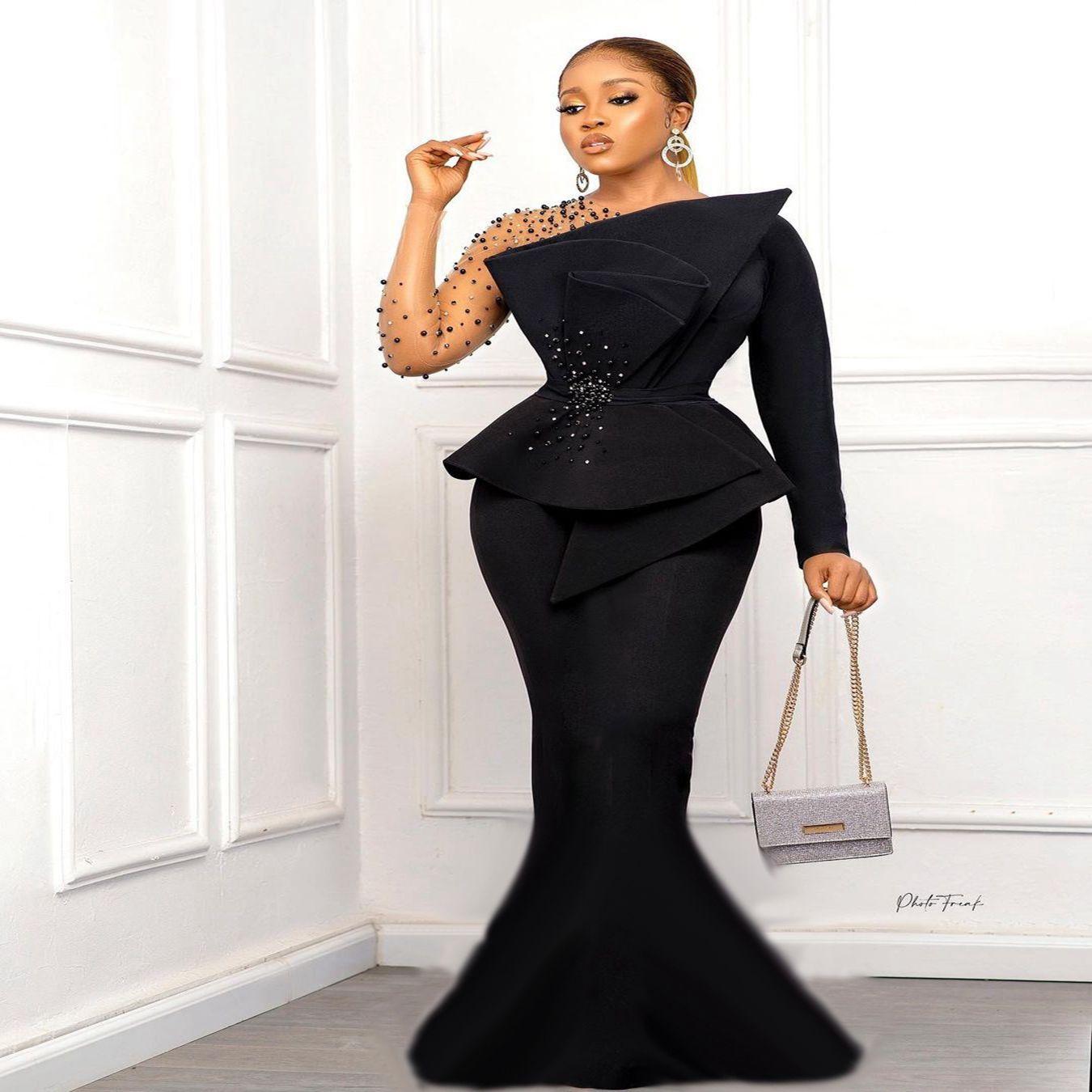 Aso Ebi Black Mermaid Formal Evening Dresses Pearls Crystals Beaded Long Sleeves Plus Size Fashion Party Ladies Prom Gowns Pageant Dress Special Occasion, Same as picture
Aso Ebi Black Mermaid Formal Evening Dresses Pearls Crystals Beaded Long Sleeves Plus Size Fashion Party Ladies Prom Gowns Pageant Dress Special Occasion, Same as picture