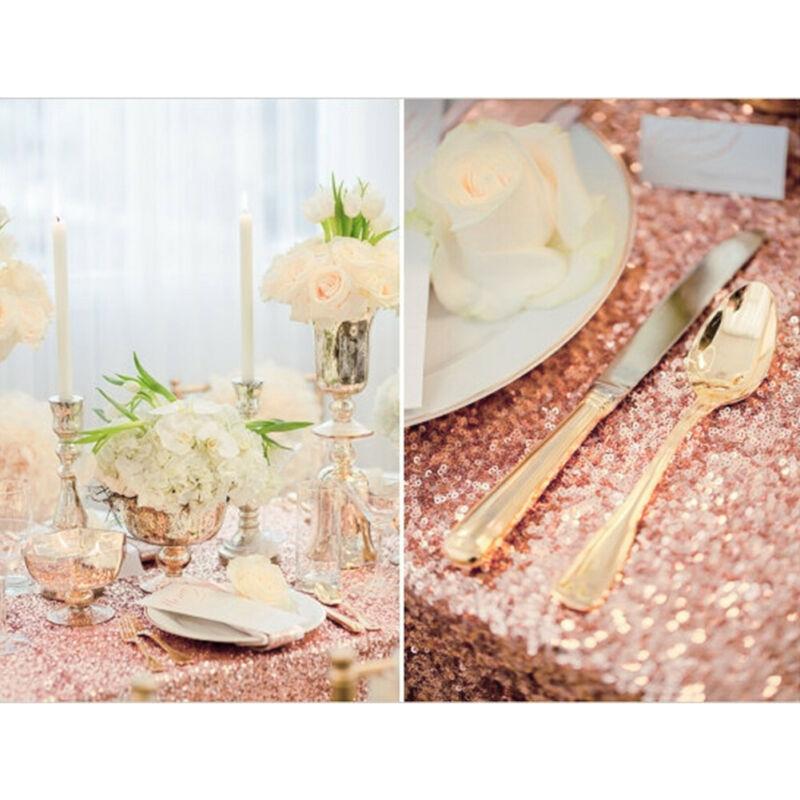 Mats & Pads Sparkly Glitter Sequin Table Cloth Cover Rectangle Tablecloth For Wedding Decor