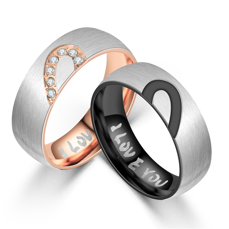 2021 couple rings European and American new half peach mood I LOVE YOU, Silver
2021 couple rings European and American new half peach mood I LOVE YOU, Silver