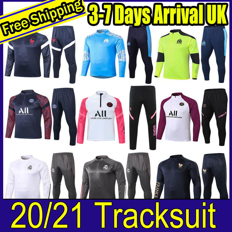 2020 2021 Real Madrid Men Football Training Suits Newest Marseille Paris MBAPPE Survetement Soccer Tracksuit Maillots de Foot Chandal Kit
2020 2021 Real Madrid Men Football Training Suits Newest Marseille Paris MBAPPE Survetement Soccer Tracksuit Maillots de Foot Chandal Kit