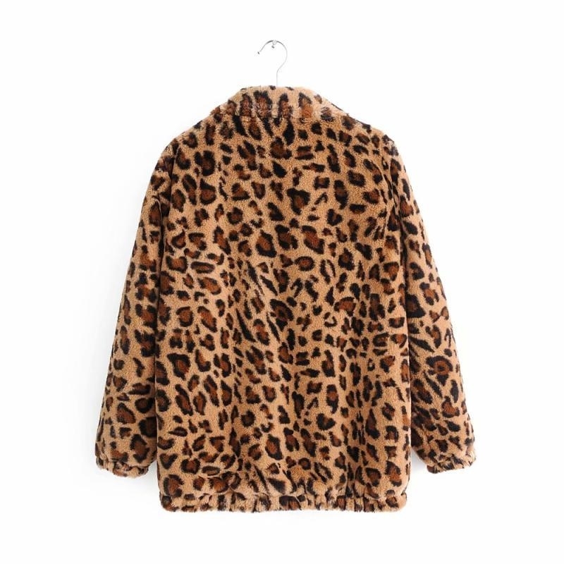 Women Winter Autumn Vintage Leopard Jacket Female Warm Animal Print Tops Long Sleeve Cotton Coat Clothes modis manteau femme T200111